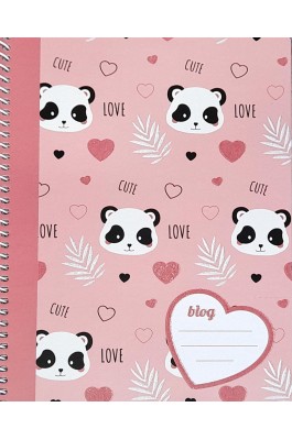 B'Log Panda Τετράδιο Σπιράλ 17x25 1 Θέμα 80 Φύλλων (117134)