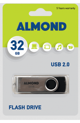 Almond Twister 32GB USB 2.0 Stick Μαύρο (43USB32M)