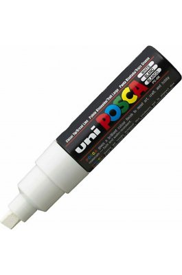 Uni-Ball Posca Ανεξίτηλος Μαρκαδόρος 8mm Λευκός (PC8K)