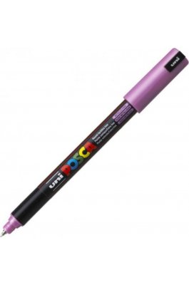 Uni-Ball Posca Μαρκαδόρος Σχεδίου 0.7mm Ροζ Μεταλλικό (PC1MR)
