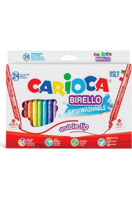 Carioca Birello DoubleTip Πλενόμενοι Μαρκαδόροι Ζωγραφικής Λεπτοί με Διπλή Μύτη σε 24 Χρώματα(41521)