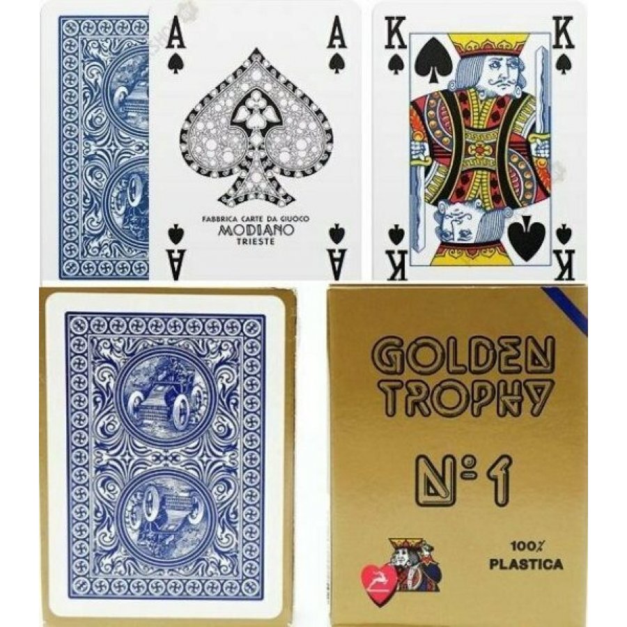 Modiano Poker Golden Trophy Τράπουλα Πλαστική Μπλε Modiano Poker Golden Trophy Τράπουλα Πλαστική Μπλε