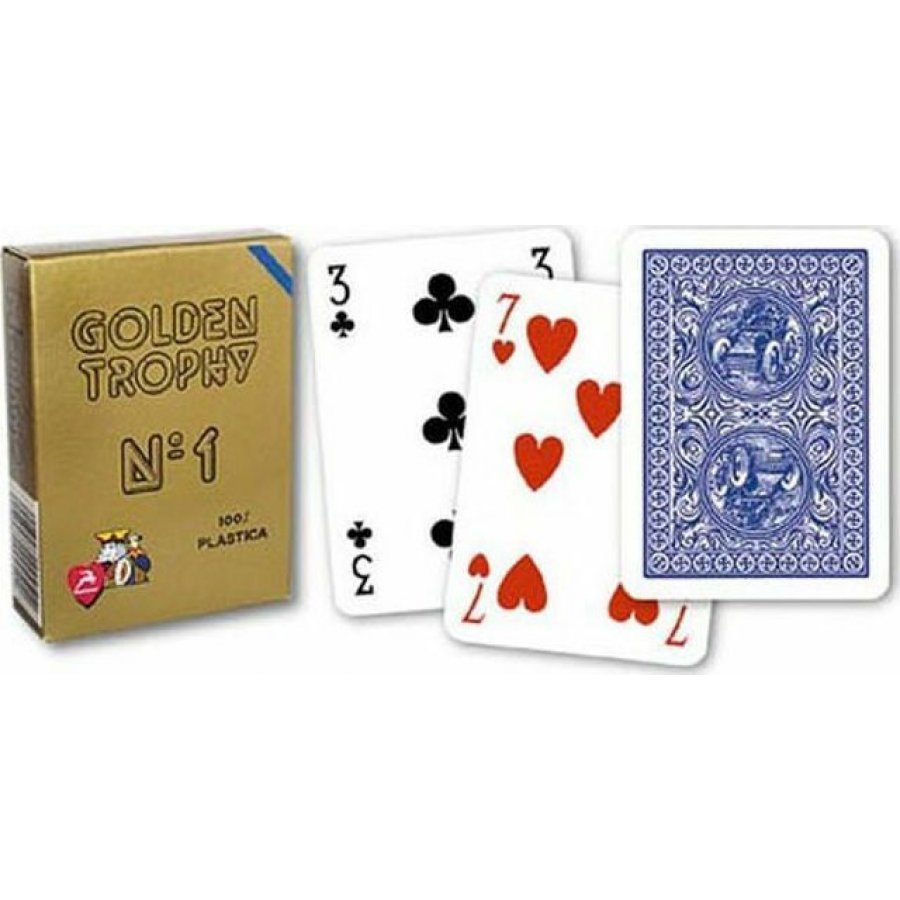 Modiano Poker Golden Trophy Τράπουλα Πλαστική Μπλε Modiano Poker Golden Trophy Τράπουλα Πλαστική Μπλε