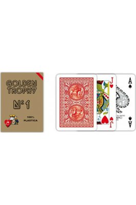 Modiano Poker Golden Trophy Τράπουλα Πλαστική Κόκκινη Modiano Poker Golden Trophy Τράπουλα Πλαστική Κόκκινη