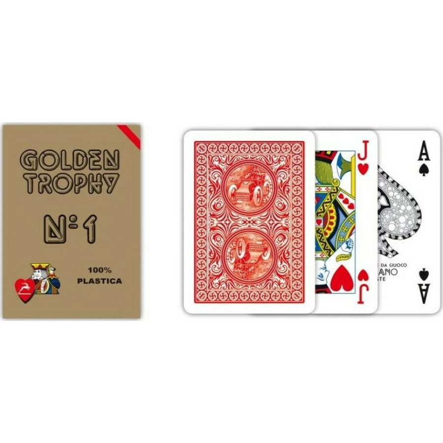 Modiano Poker Golden Trophy Τράπουλα Πλαστική Κόκκινη Modiano Poker Golden Trophy Τράπουλα Πλαστική Κόκκινη