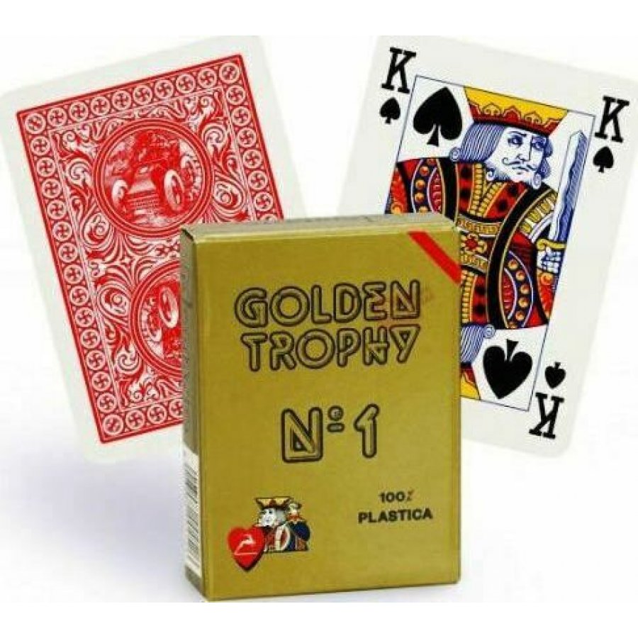 Modiano Poker Golden Trophy Τράπουλα Πλαστική Κόκκινη Modiano Poker Golden Trophy Τράπουλα Πλαστική Κόκκινη
