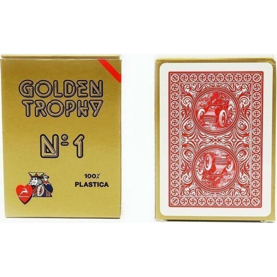Modiano Poker Golden Trophy Τράπουλα Πλαστική Κόκκινη Modiano Poker Golden Trophy Τράπουλα Πλαστική Κόκκινη