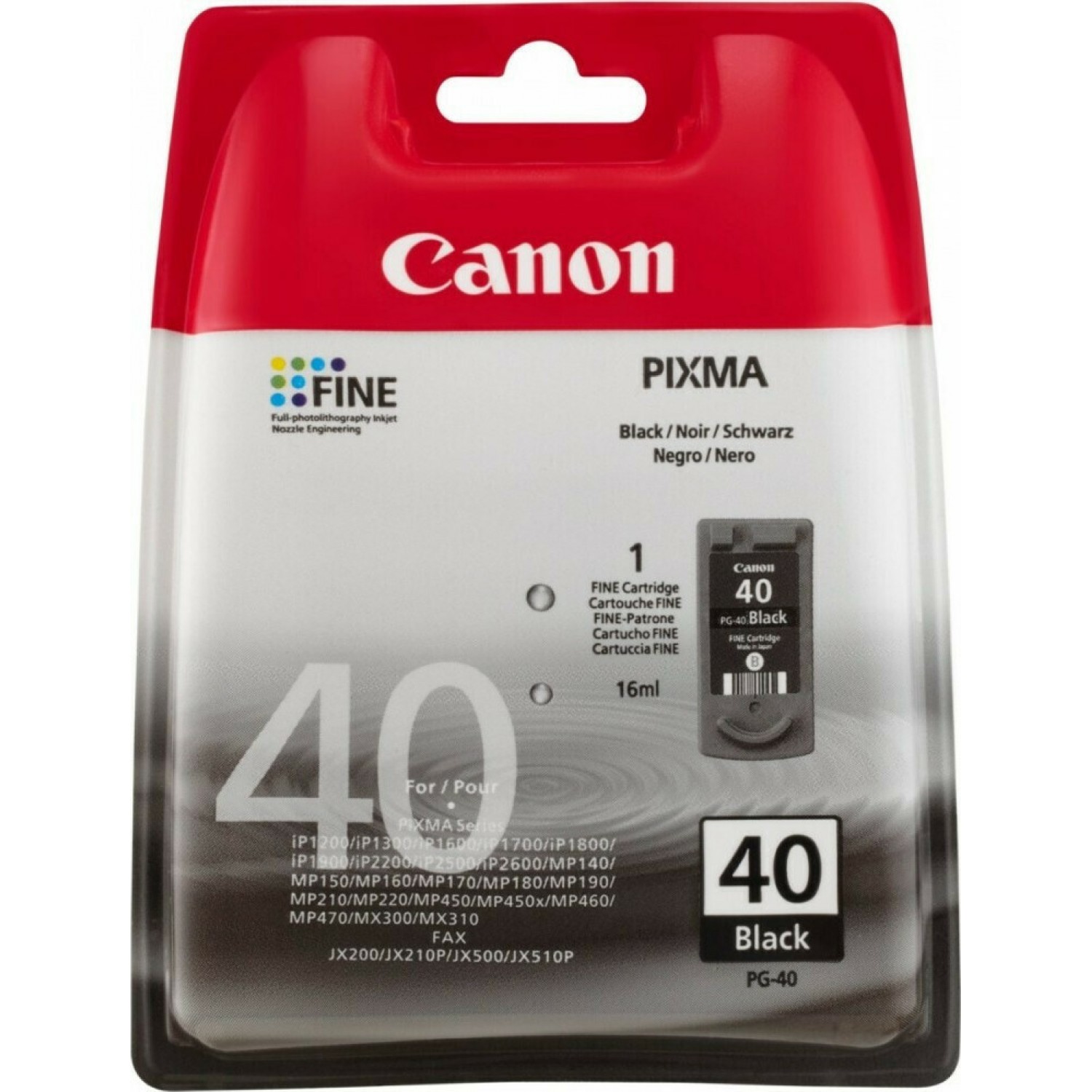 Canon PG-40 Μελάνι Εκτυπωτή InkJet Μαύρο (0615B001)