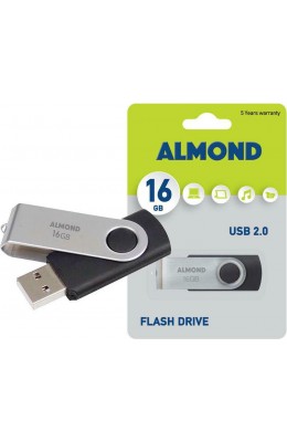 Almond Twister 16GB USB 2.0 Stick Μαύρο (43USB16M)