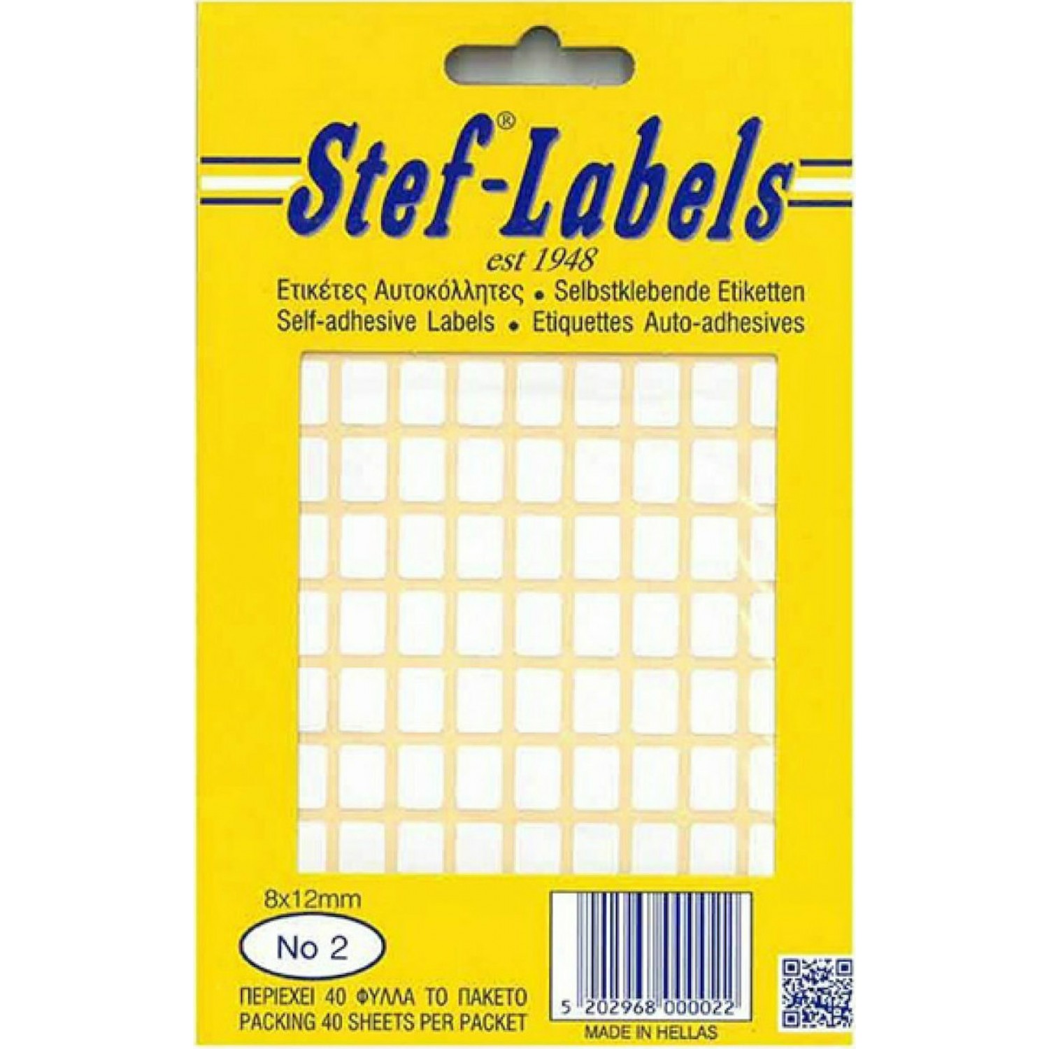 Stef Labels 4400 Αυτοκόλλητες Ετικέτες Ορθογώνιες σε Λευκό Χρώμα 8 x 1mm
