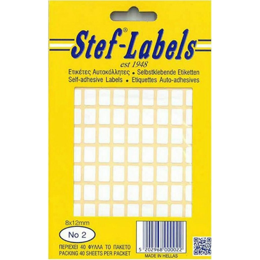 Stef Labels 4400 Αυτοκόλλητες Ετικέτες Ορθογώνιες σε Λευκό Χρώμα 8 x 1mm Stef Labels 4400 Αυτοκόλλητες Ετικέτες Ορθογώνιες σε Λευκό Χρώμα 8 x 1mm