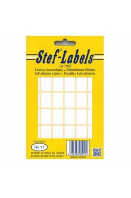 Stef Labels 1440 Αυτοκόλλητες Ετικέτες Ορθογώνιες σε Λευκό Χρώμα 16x24 mm Stef Labels 1440 Αυτοκόλλητες Ετικέτες Ορθογώνιες σε Λευκό Χρώμα 16x24 mm