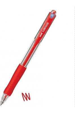 Uni-Ball Στυλό Ballpoint 0.5mm με Κόκκινο Mελάνι Laknock (SN100)