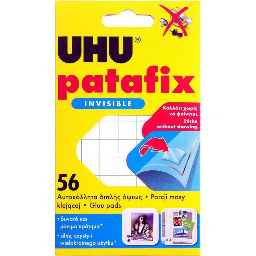 UHU Κόλλα Αυτοκόλλητο Patafix Invisible 56 Glue Pads για Γυαλί UHU Κόλλα Αυτοκόλλητο Patafix Invisible 56 Glue Pads για Γυαλί