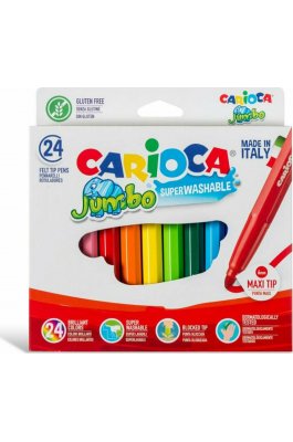 Carioca Jumbo Πλενόμενοι Μαρκαδόροι Ζωγραφικής Χονδροί σε 24 Χρώματα (40570)