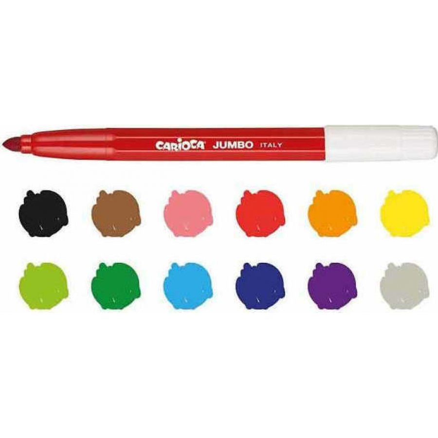 Carioca Jumbo Πλενόμενοι Μαρκαδόροι Ζωγραφικής Χονδροί σε 12 Χρώματα (40569) Carioca Jumbo Πλενόμενοι Μαρκαδόροι Ζωγραφικής Χονδροί σε 12 Χρώματα (40569)