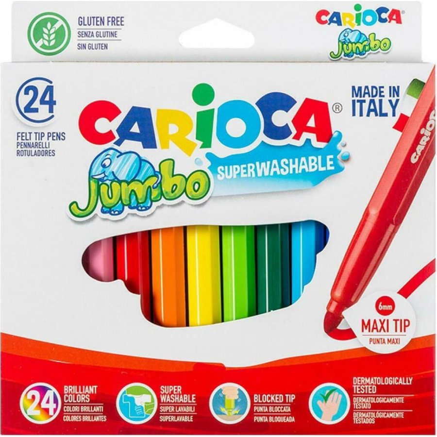 Carioca Jumbo Πλενόμενοι Μαρκαδόροι Ζωγραφικής Χονδροί σε 12 Χρώματα (40569) Carioca Jumbo Πλενόμενοι Μαρκαδόροι Ζωγραφικής Χονδροί σε 12 Χρώματα (40569)