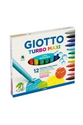 Giotto Turbo Maxi Super Washable Μαρκαδόροι Ζωγραφικής Χονδροί σε 12 Χρώματα 5mm Giotto Turbo Maxi Super Washable Μαρκαδόροι Ζωγραφικής Χονδροί σε 12 Χρώματα 5mm