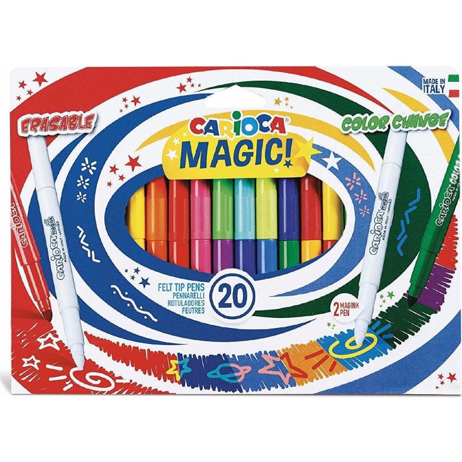 Carioca Magic Markers Μαγικοί Μαρκαδόροι Ζωγραφικής Χονδροί σε 20 Χρώματα (41369) Carioca Magic Markers Μαγικοί Μαρκαδόροι Ζωγραφικής Χονδροί σε 20 Χρώματα (41369)