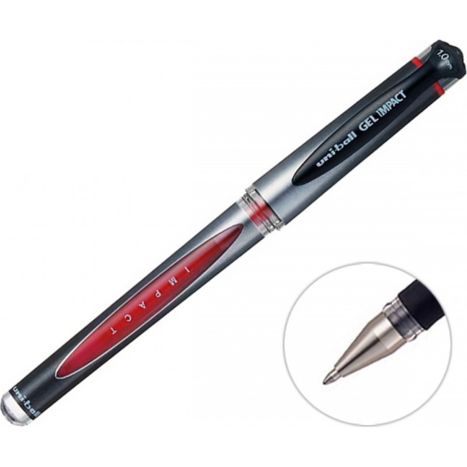 Uni-Ball Στυλό 1.0mm με Κόκκινο Mελάνι Gel Impact (UM153S)