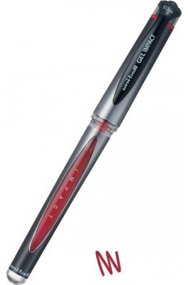 Uni-Ball Στυλό 1.0mm με Κόκκινο Mελάνι Gel Impact (UM153S)