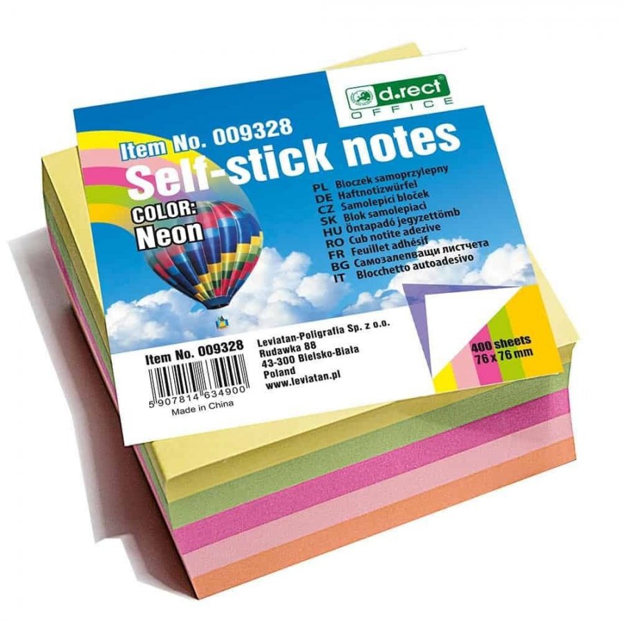 D.Rect Χαρτάκια Αυτοκόλλητα Neon 76 x 76 mm 400Φ. (9328) D.Rect Χαρτάκια Αυτοκόλλητα Neon 76 x 76 mm 400Φ. (9328)