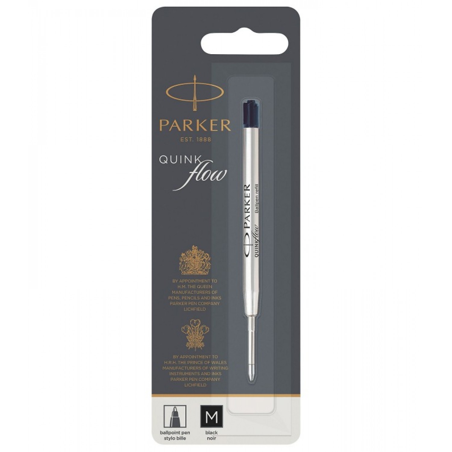Parker Quink Flow Ballpen Ανταλλακτικό Μελάνι για Στυλό Medium Μαύρο