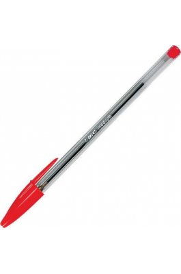 Bic Στυλό Ballpoint 1.0mm με Κόκκινο Mελάνι Cristal Original