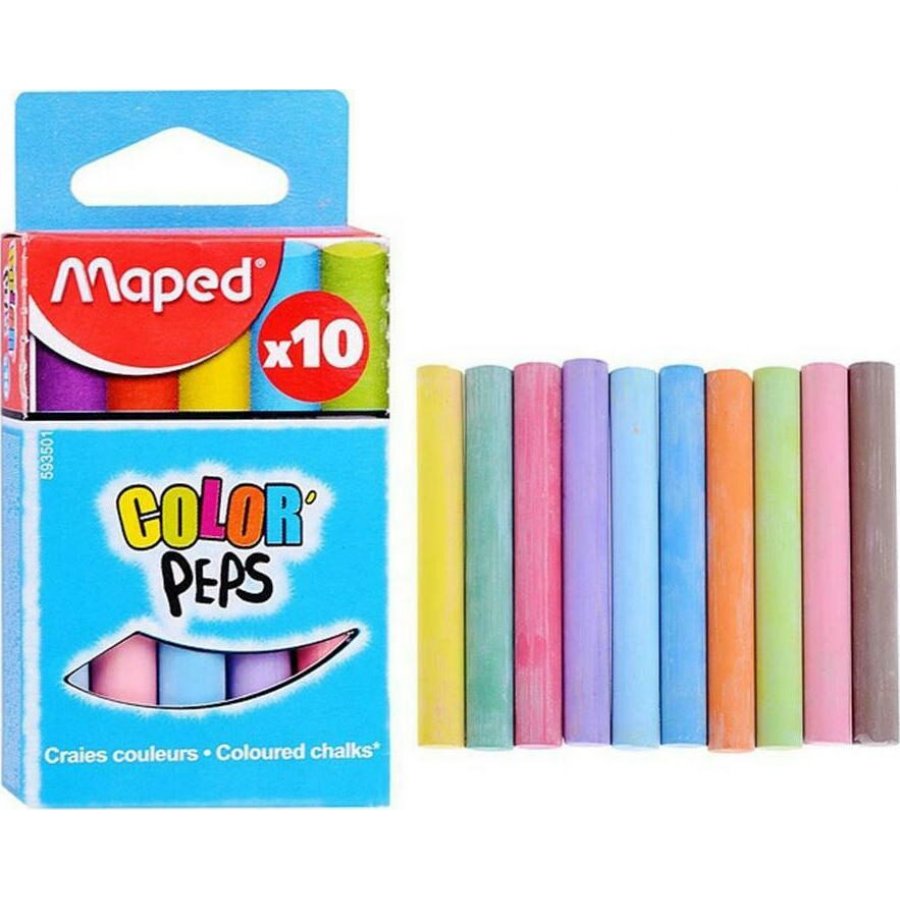 Maped Κιμωλίες Χρωματιστές 10τμχ (21F20) Maped Κιμωλίες Χρωματιστές 10τμχ (21F20)