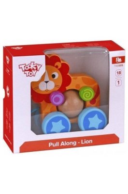 Tooky Toys Συρόμενο Λιοντάρι από Ξύλο (ΤΚΕ005)