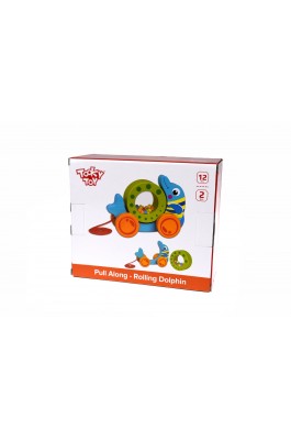Tooky Toy Ξύλινο Συρόμενο Δελφίνι (ΤΚΕ013)