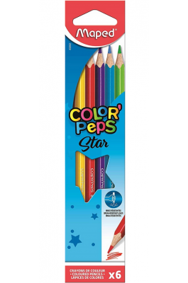 Ξυλομπογιές σετ 6 τμχ Maped Color'Peps Star Ξυλομπογιές σετ 6 τμχ Maped Color'Peps Star