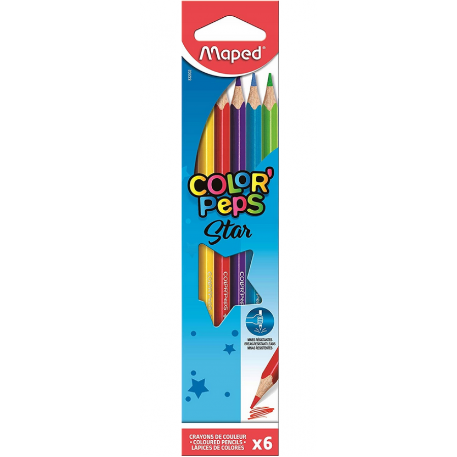 Ξυλομπογιές σετ 6 τμχ Maped Color'Peps Star Ξυλομπογιές σετ 6 τμχ Maped Color'Peps Star