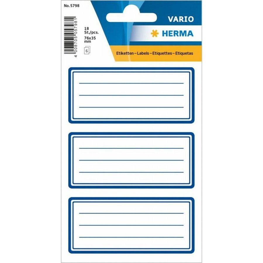 Herma Ετικέτες Τετραδίων Μπλε 7.6x3.5cm 18 Τεμάχια (5798) Herma Ετικέτες Τετραδίων Μπλε 7.6x3.5cm 18 Τεμάχια (5798)