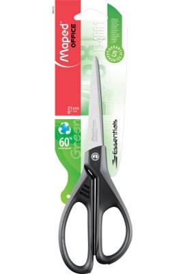 Maped Ψαλίδι Essential Green 21εκ. Ασύμμετρο Μαύρο (468110)