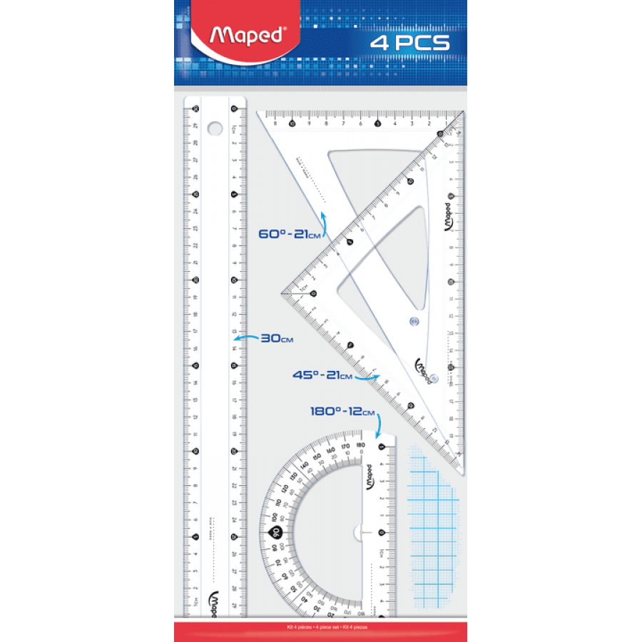 Maped Γεωμετρικό Σετ Οργάνων Cristal 30cm 4τεμάχια Maped Γεωμετρικό Σετ Οργάνων Cristal 30cm 4τεμάχια