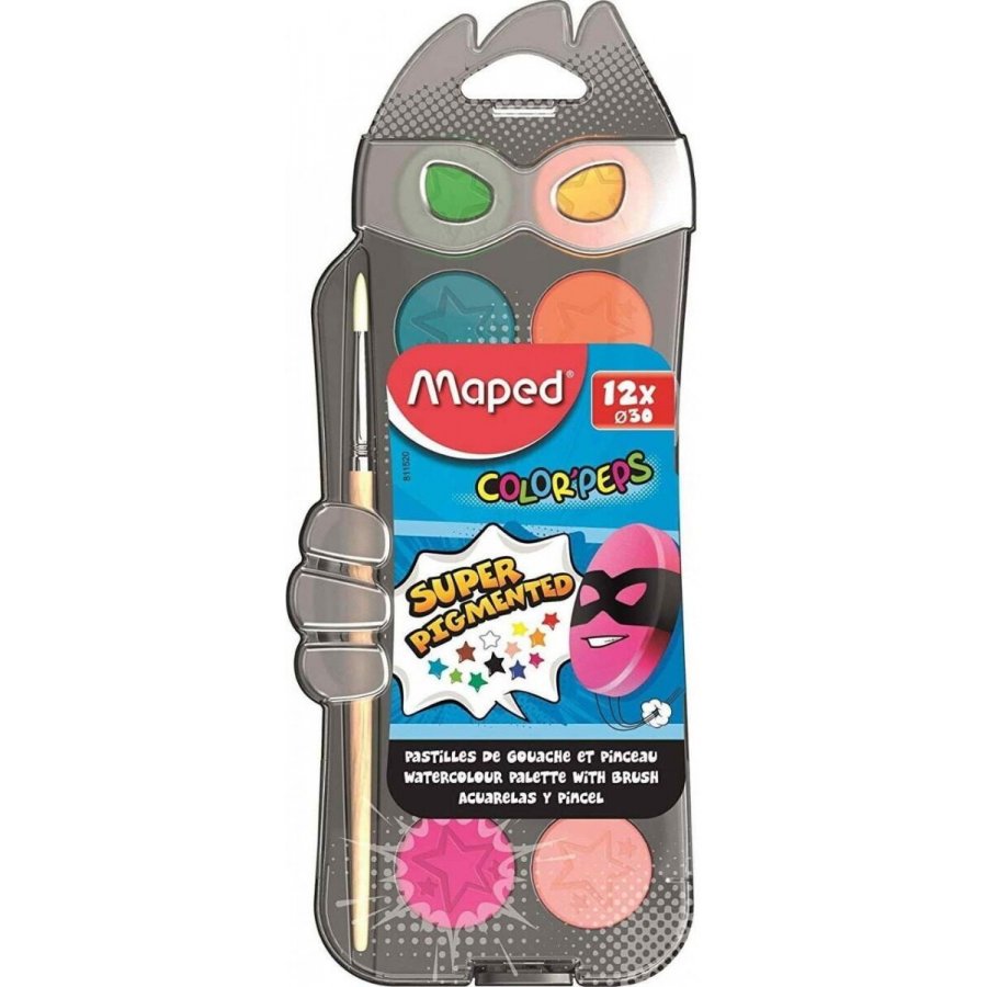 Maped Color'Peps Σετ Νερομπογιές με Πινέλο 12 Χρωμάτων (811520) Maped Color'Peps Σετ Νερομπογιές με Πινέλο 12 Χρωμάτων (811520)