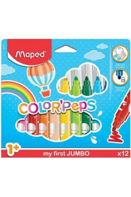 Maped Color'Peps My First Jumbo Πλενόμενοι Μαρκαδόροι Ζωγραφικής Χονδροί σε 12 Χρώματα Maped Color'Peps My First Jumbo Πλενόμενοι Μαρκαδόροι Ζωγραφικής Χονδροί σε 12 Χρώματα