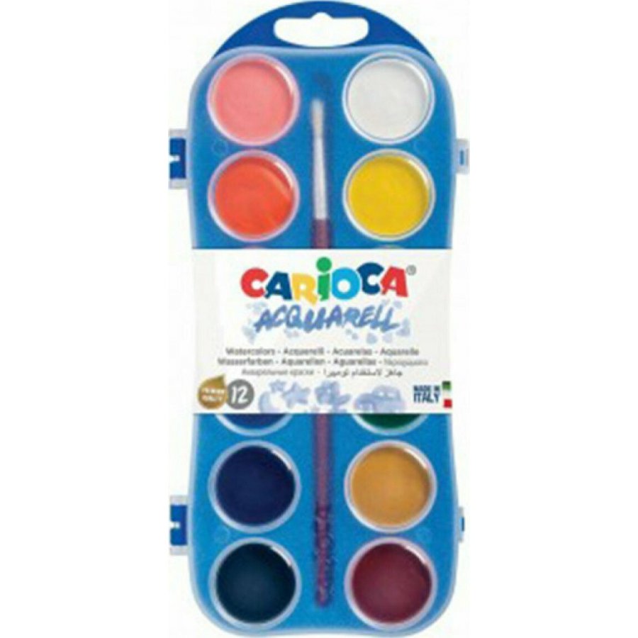 Carioca Acquarell Σετ Νερομπογιές με Πινέλο 12 Χρωμάτων Carioca Acquarell Σετ Νερομπογιές με Πινέλο 12 Χρωμάτων