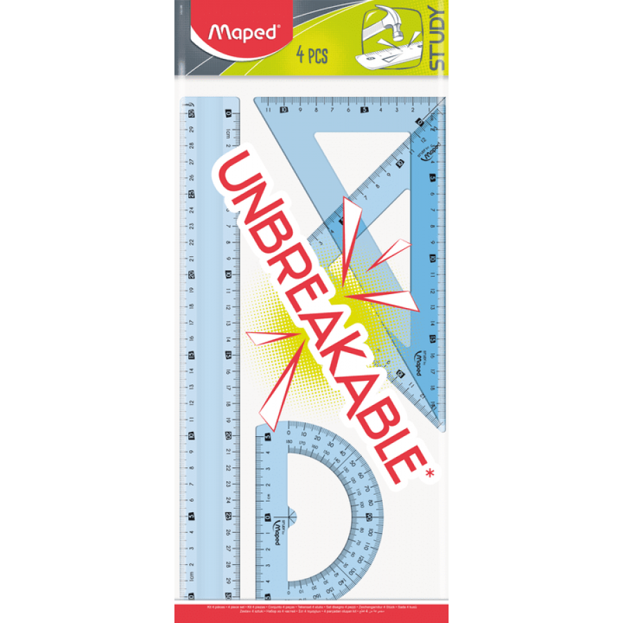 Maped Γεωμετρικό σετ οργάνων Unbreakable 30cm 4τεμάχια Maped Γεωμετρικό σετ οργάνων Unbreakable 30cm 4τεμάχια