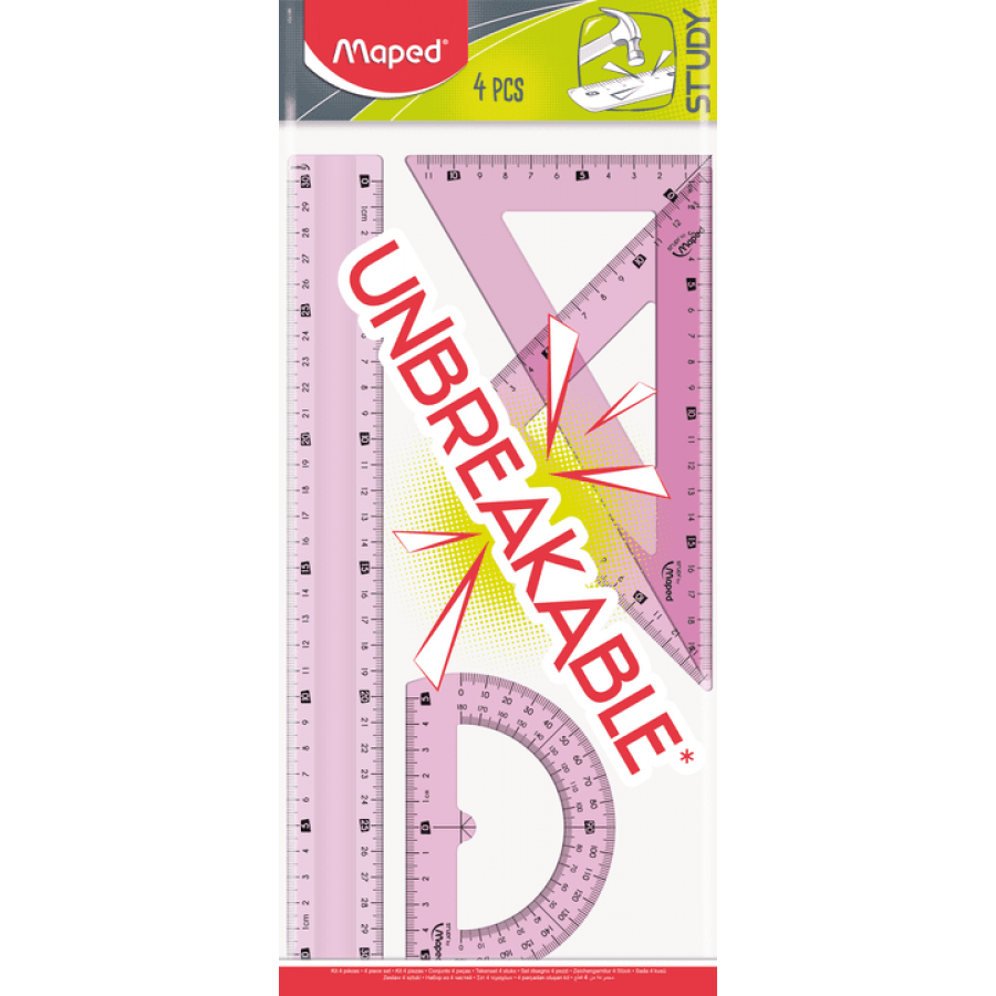 Maped Γεωμετρικό σετ οργάνων Unbreakable 30cm 4τεμάχια Maped Γεωμετρικό σετ οργάνων Unbreakable 30cm 4τεμάχια