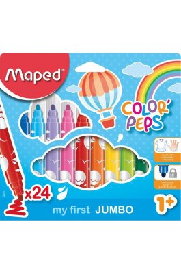 Maped Color'Peps My First Jumbo Πλενόμενοι Μαρκαδόροι Ζωγραφικής Χονδροί σε 24 Χρώματα