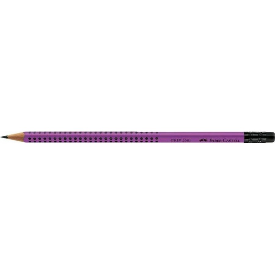 Faber-Castell Grip 2001 Μολύβι B με Γόμα Λιλά Faber-Castell Grip 2001 Μολύβι B με Γόμα Λιλά