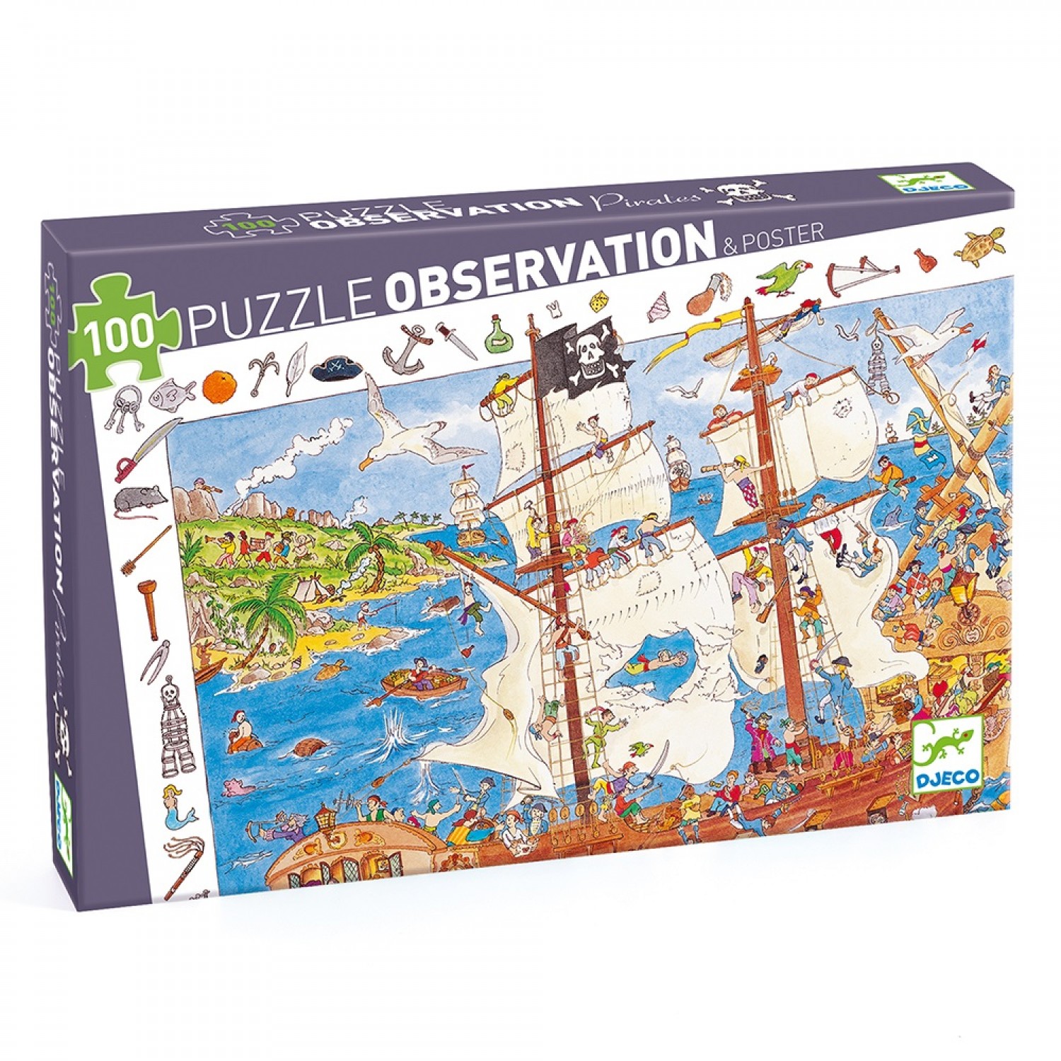 Djeco Παιδικό Puzzle Παρατήρησης Πειρατές 100 pcs (DJ07506)