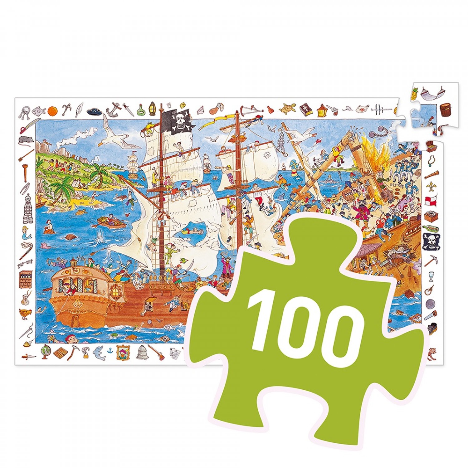 Djeco Παιδικό Puzzle Παρατήρησης Πειρατές 100 pcs (DJ07506)