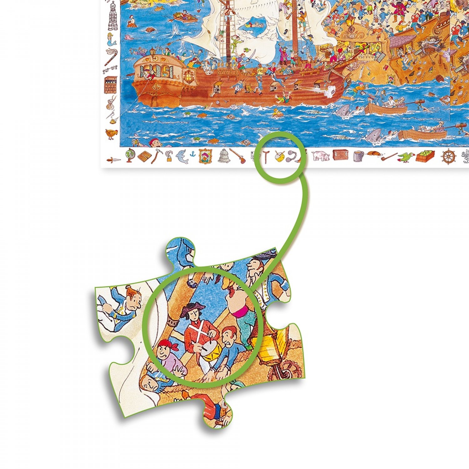Djeco Παιδικό Puzzle Παρατήρησης Πειρατές 100 pcs (DJ07506)