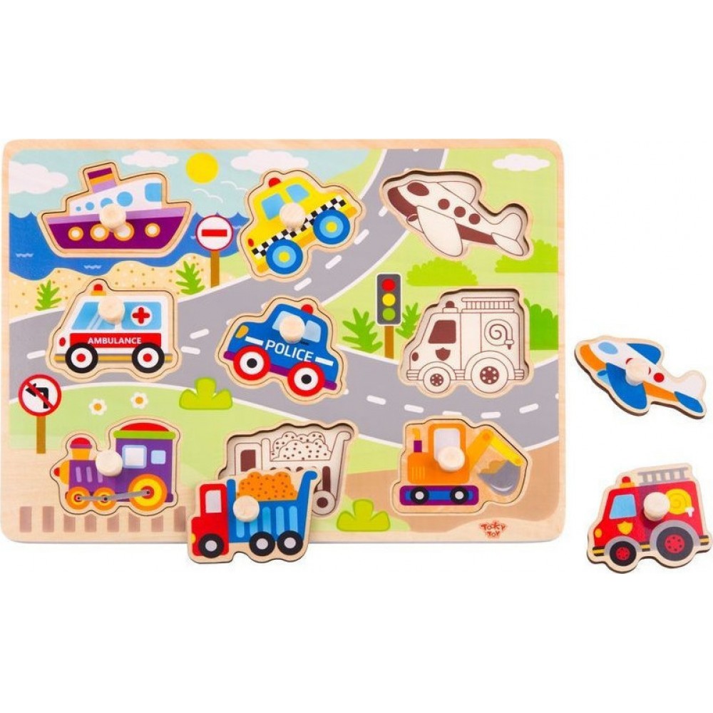 Tooky Toys Ξύλινο Παιδικό Παζλ Σφηνώματα Οχήματα (ΤΥ860) Tooky Toys Ξύλινο Παιδικό Παζλ Σφηνώματα Οχήματα (ΤΥ860)