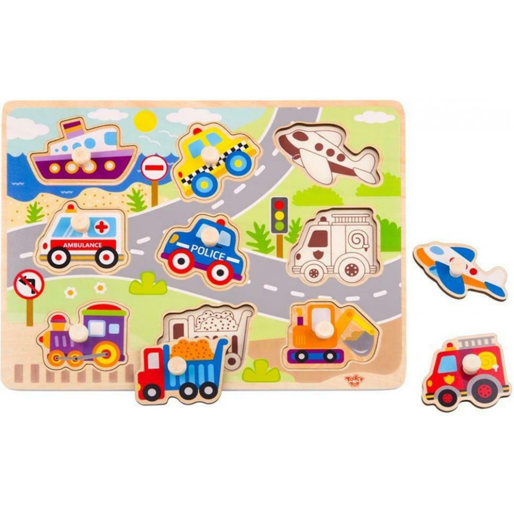Tooky Toys Ξύλινο Παιδικό Παζλ Σφηνώματα Οχήματα (ΤΥ860) Tooky Toys Ξύλινο Παιδικό Παζλ Σφηνώματα Οχήματα (ΤΥ860)