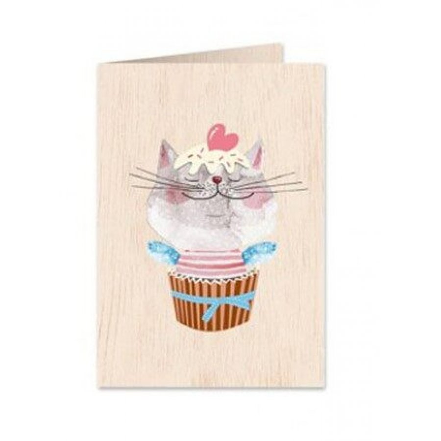 Cozywood Ξύλινη Ευχετήρια Κάρτα: Γατούλα σε Cupcake (ATV235) Cozywood Ξύλινη Ευχετήρια Κάρτα: Γατούλα σε Cupcake (ATV235)