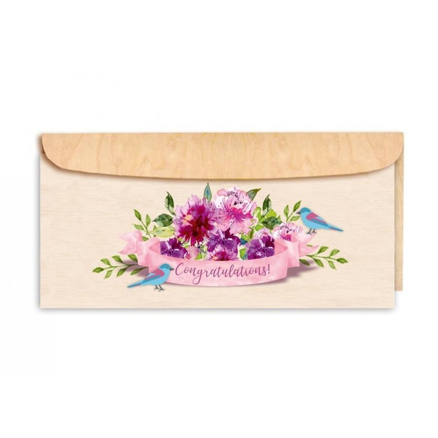Cozywood Ξύλινη Ευχετήρια Κάρτα & Φάκελος: Peony Bouquet (ATV232DL) Cozywood Ξύλινη Ευχετήρια Κάρτα & Φάκελος: Peony Bouquet (ATV232DL)